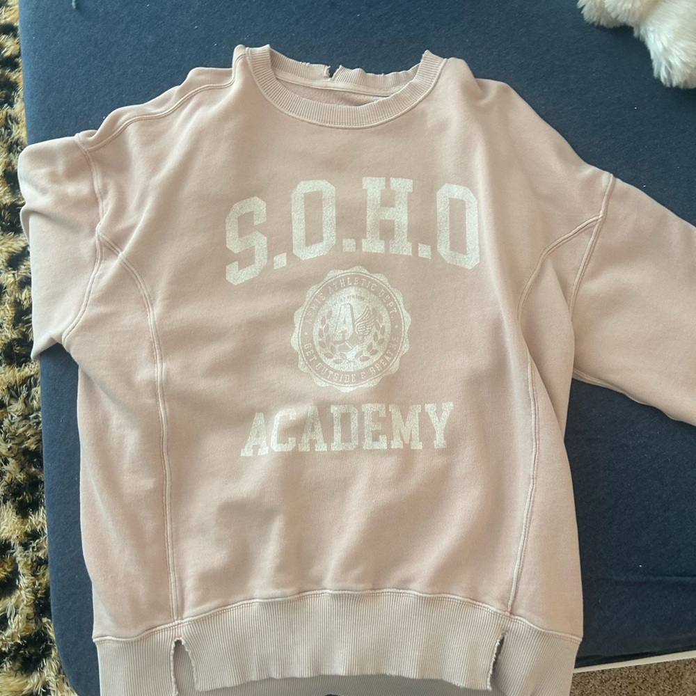 Aerie Soft Pink Ribbed Sweatshirt
